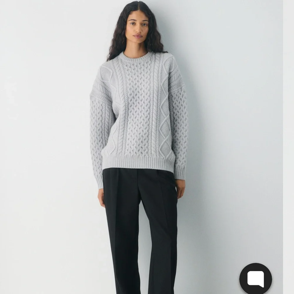 Aritzia Heritage Knit Merino Wool Crew Sweater New - Picture 1 of 9